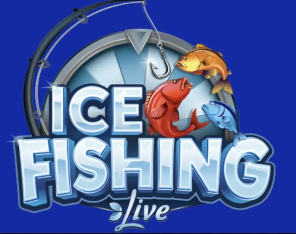 Ice Fishing Live splash screen with wheel and fish